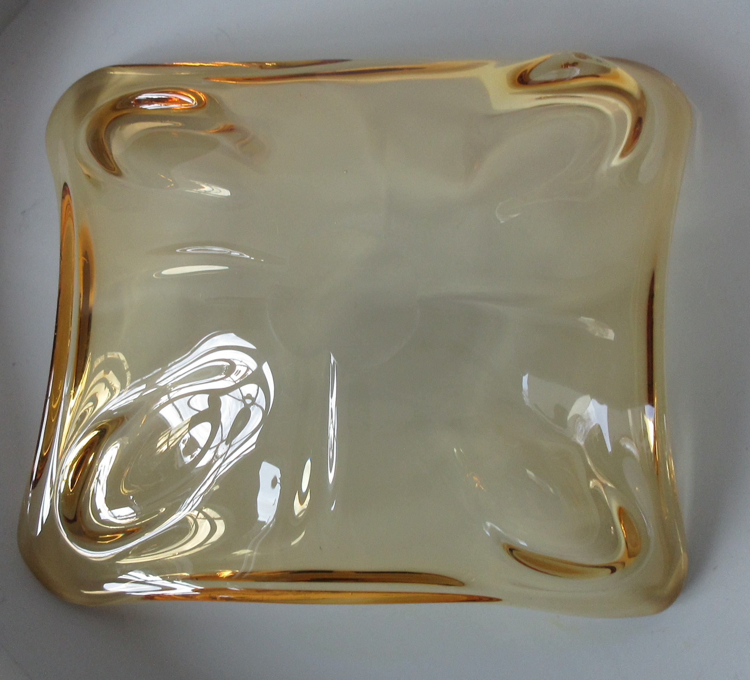 Seguso - Murano fifties amber glazen lens schaal kopen? Bied vanaf 30!