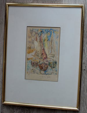 Gerrit van 't Net - Aquarel - Vacantie - 1950 kopen? Bied vanaf 45!