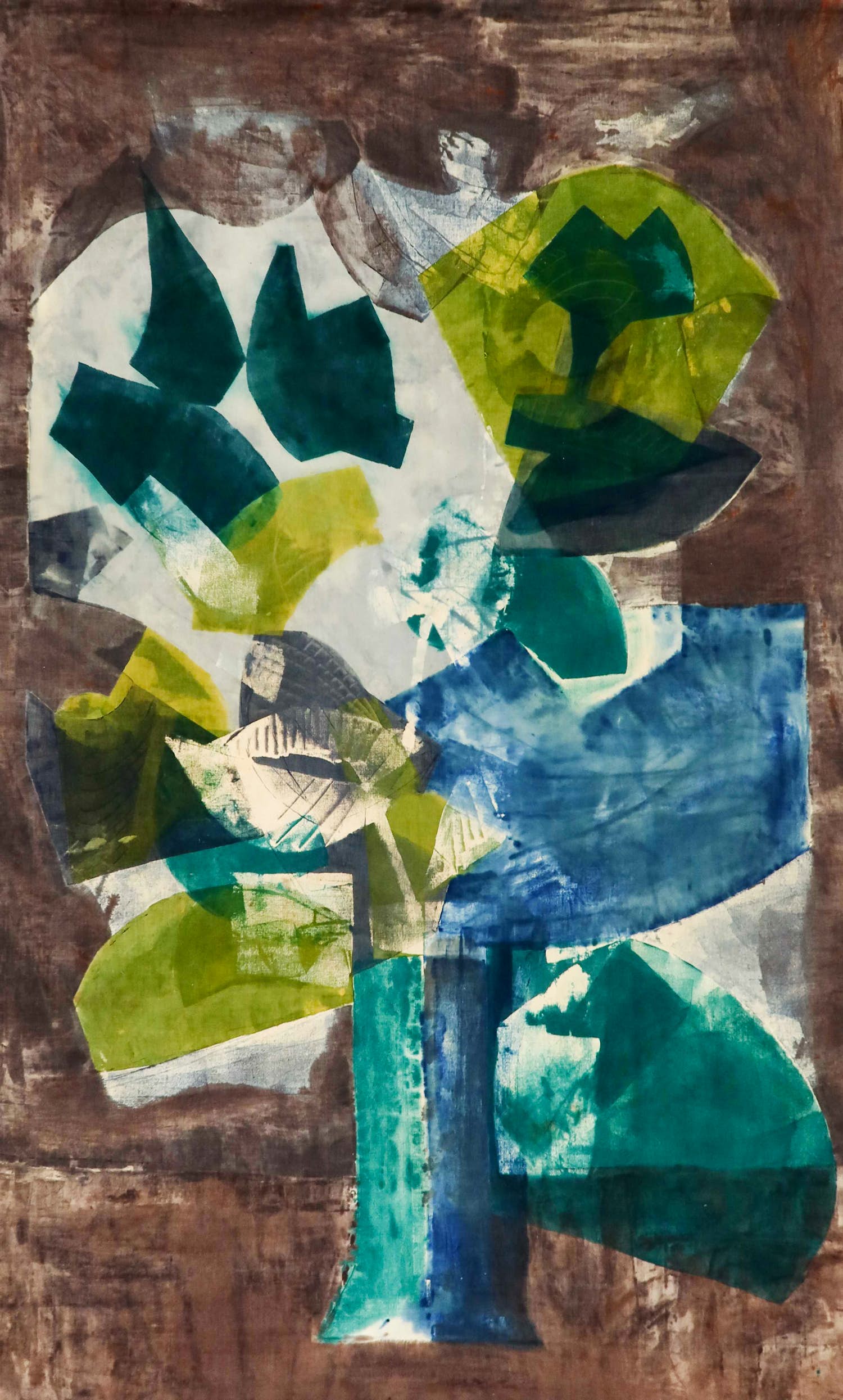 Niet of onleesbaar gesigneerd - Batik doek, Abstracte voorstelling van een boom kopen? Bied vanaf 1!