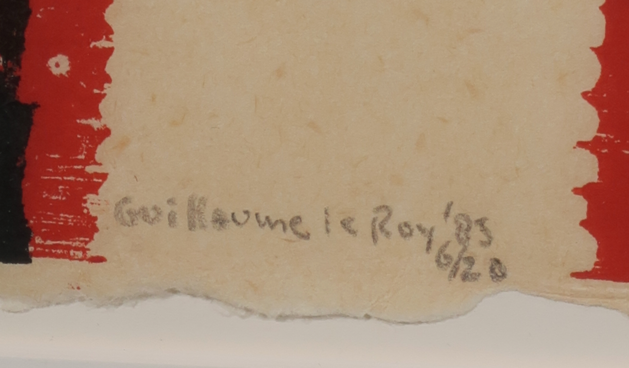 Guillaume Le Roy - Houtsnede op Japans papier, Zonder titel - Ingelijst kopen? Bied vanaf 50!