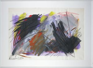 Niet of onleesbaar gesigneerd - Acryl op papier, Vogels in vlucht - Ingelijst (Groot) kopen? Bied vanaf 10!