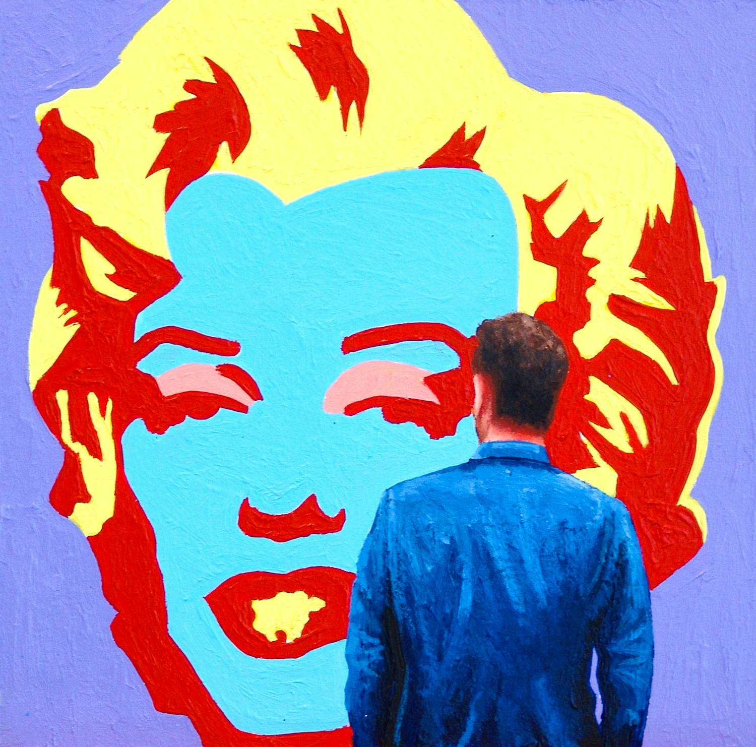 Gerard Boersma - Marilyn (Man genietend van schilderij Andy Warhol) kopen? Bied vanaf 125!
