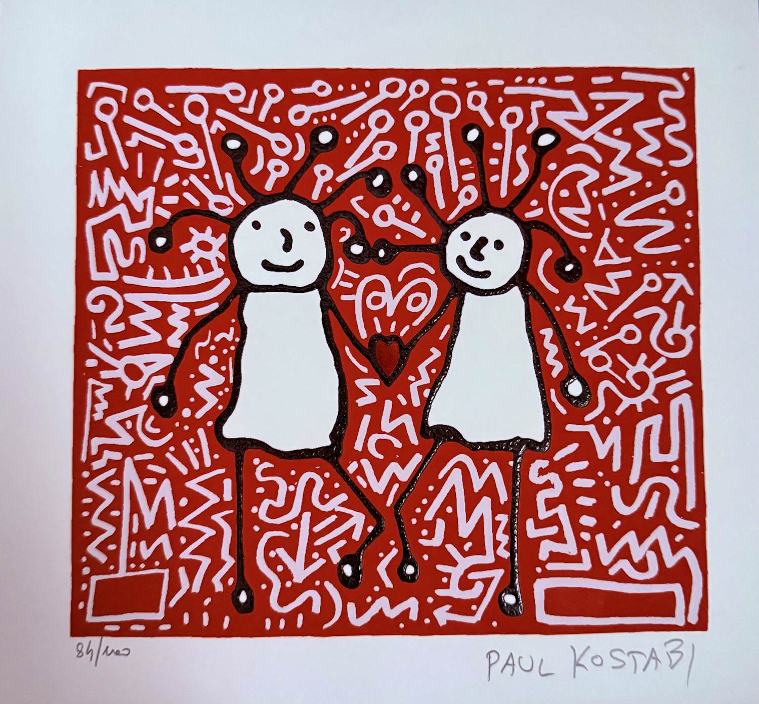 Paul Indrek Kostabi - “Sprkl Love”. Handgesigneerd. Nr. 84/100. kopen? Bied vanaf 50!