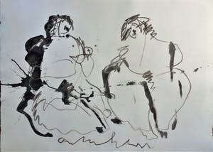 Anton Heyboer - 2 Vrouwen .Mooie krachtige schildering en aparte voorstelling . kopen? Bied vanaf 250!