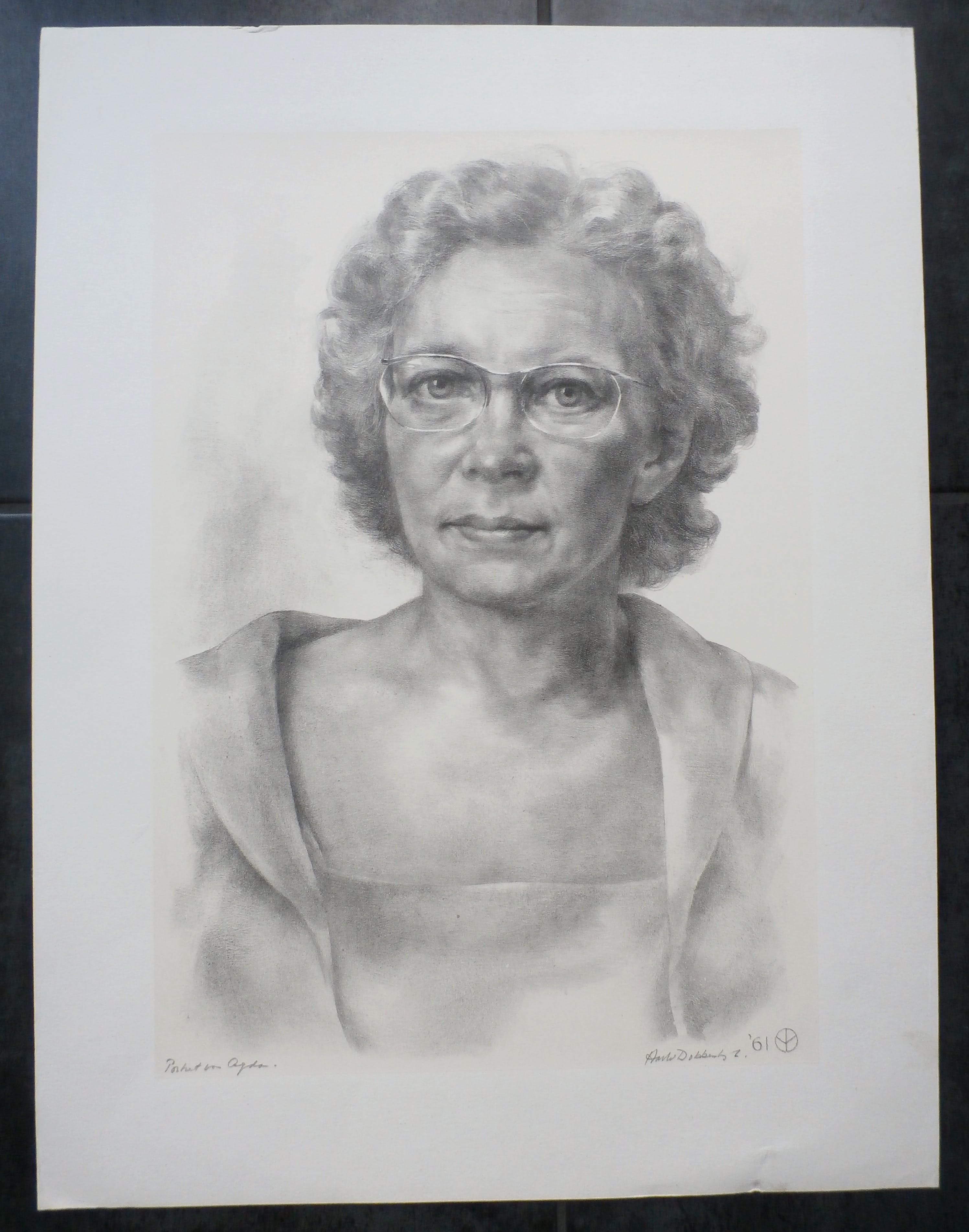 Aart van Dobbenburgh - litho: portret van Agda - 1961 kopen? Bied vanaf 45!