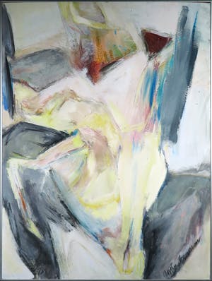 Annemarie Spijkerman - Gemengde techniek, Sally is back in town again - ingelijst (Groot) kopen? Bied vanaf 1!