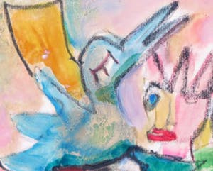 Christine Spierings - Olieverf op papier, zonder titel kopen? Bied vanaf 20!