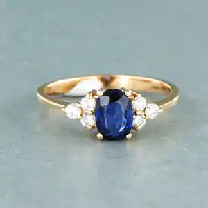18k gouden ring bezet met een saffier tot. 0,90ct en briljant geslepen diamant verkocht voor € 450!