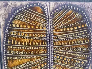 Lisa Larson - Wandfliese Keramik mit Blattmotiv 60er/70er Jahre für Gustavsberg kopen? Bied vanaf 160!