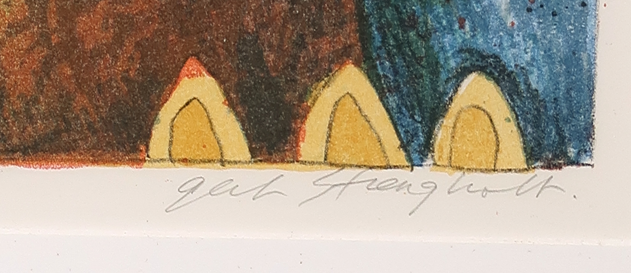 Gert Strengholt - Litho, Clouds meet the sea - Ingelijst kopen? Bied vanaf 40!