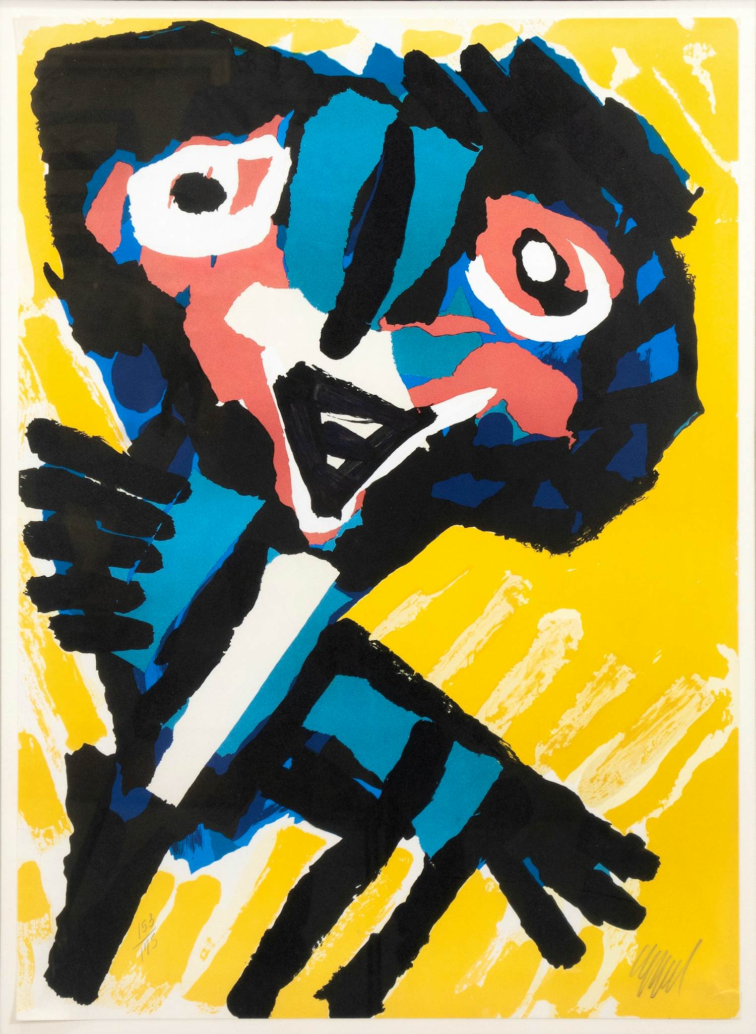 Karel Appel - Ingelijste zeefdruk: dansend meisje kopen? Bied vanaf 1295!