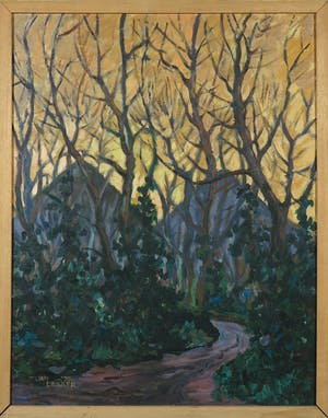 Jan Dekker - Olieverf op hardboard, Avondlicht - Ingelijst kopen? Bied vanaf 1!